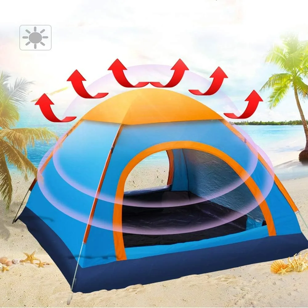 Automatic Pop-Up Tent – Double Door, Single Layer, Waterproof & Windproof for Outdoor Camping with Carry Bag – Green — photo 2