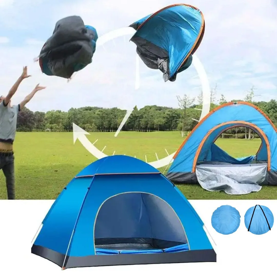 Automatic Pop-Up Tent – Double Door, Single Layer, Waterproof & Windproof for Outdoor Camping with Carry Bag – Green — photo 5