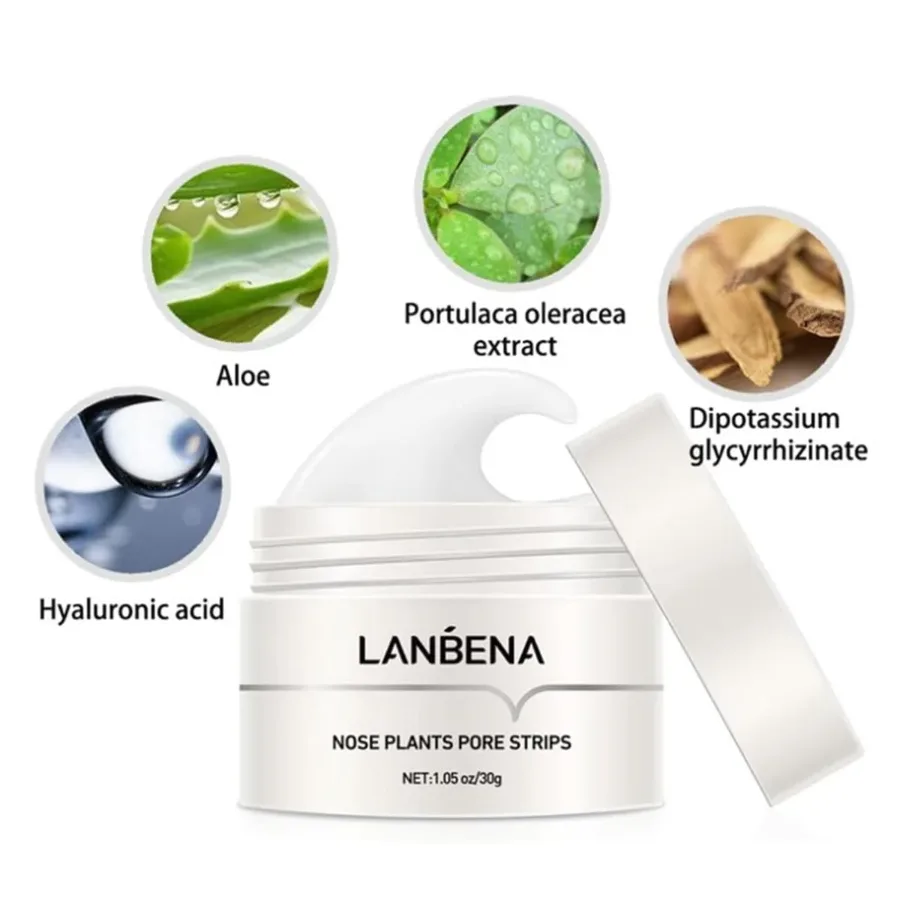 LANBENA - NOSE PORE FACE CLEANSING MASK PLANTS WITH NASAL STRIPS 30G — photo 4