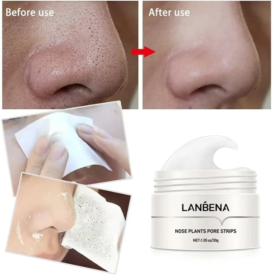 LANBENA - NOSE PORE FACE CLEANSING MASK PLANTS WITH NASAL STRIPS 30G β photo 5