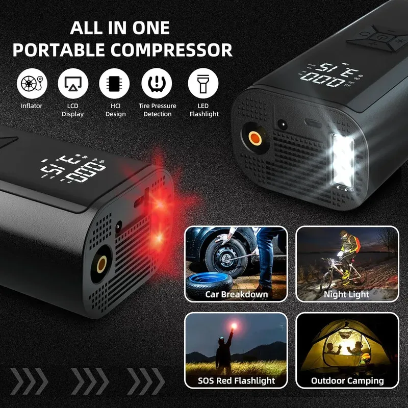Portable multifunctional air compressor with Light Led β photo 2