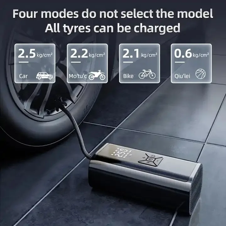 Portable multifunctional air compressor with Light Led — photo 4