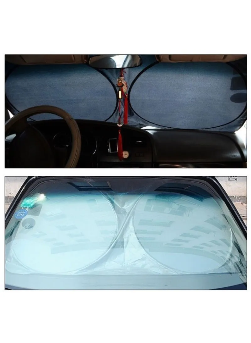 6Pcs Car Windshield Sun Shade Set Silver Coated Cloth Car Windshield Cover Front Rear Window Vi β photo 4