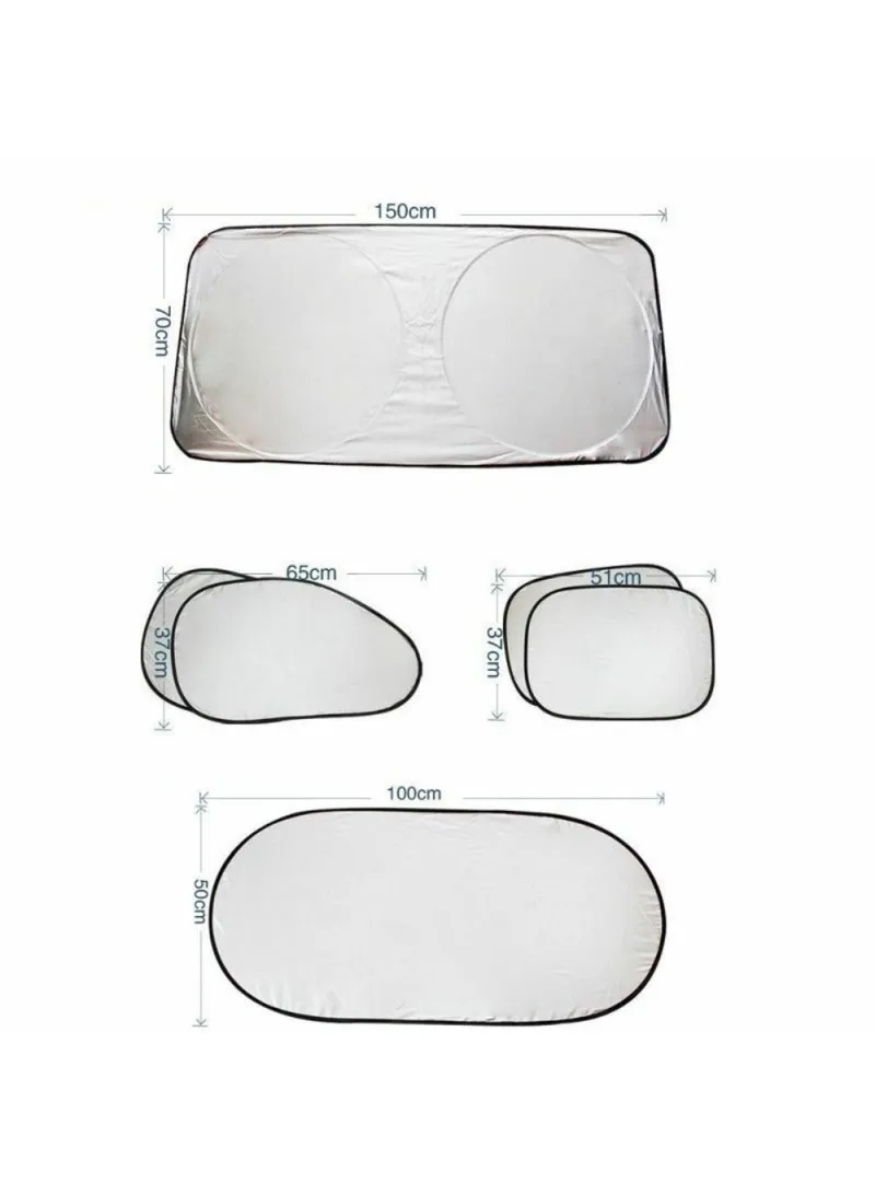 6Pcs Car Windshield Sun Shade Set Silver Coated Cloth Car Windshield Cover Front Rear Window Vi β photo 8