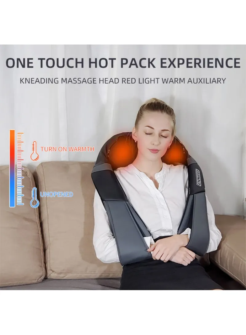 24W Plug-in Neck & Shoulder Massager, 3 Gears Adjustable Full Body Muscle Relief - Black & Grey β photo 4