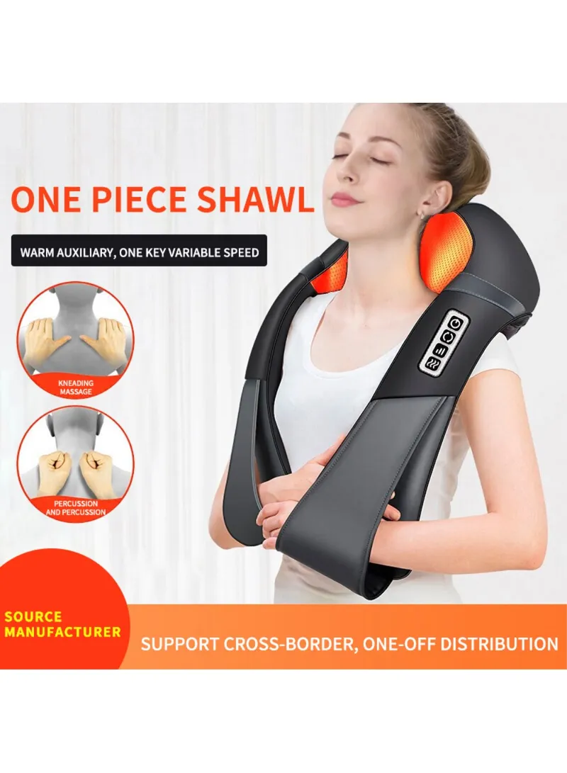 24W Plug-in Neck & Shoulder Massager, 3 Gears Adjustable Full Body Muscle Relief - Black & Grey β photo 5