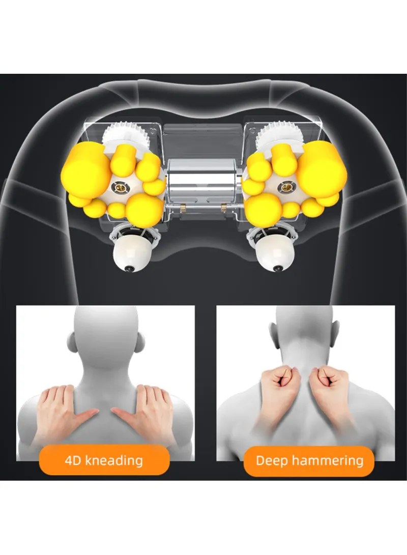 24W Plug-in Neck & Shoulder Massager, 3 Gears Adjustable Full Body Muscle Relief - Black & Grey β photo 6
