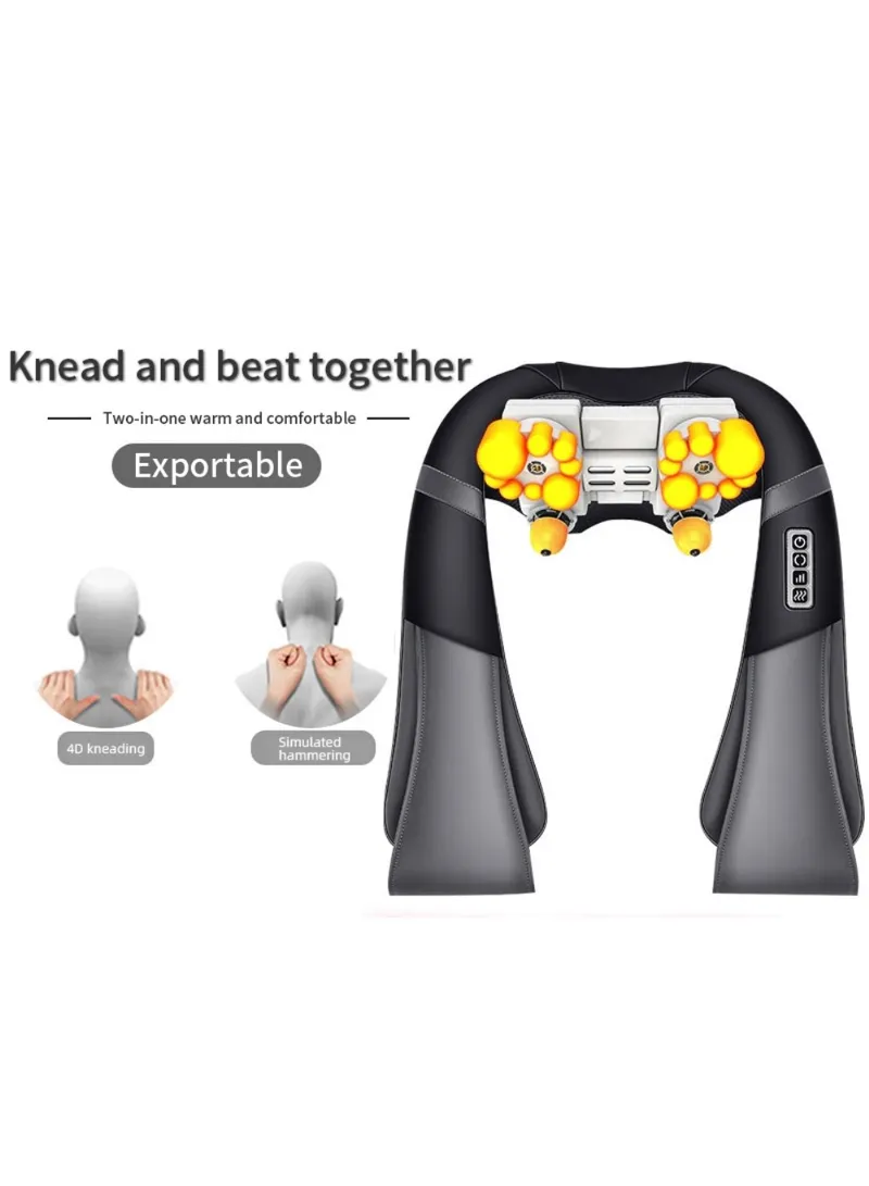 24W Plug-in Neck & Shoulder Massager, 3 Gears Adjustable Full Body Muscle Relief - Black & Grey β photo 9
