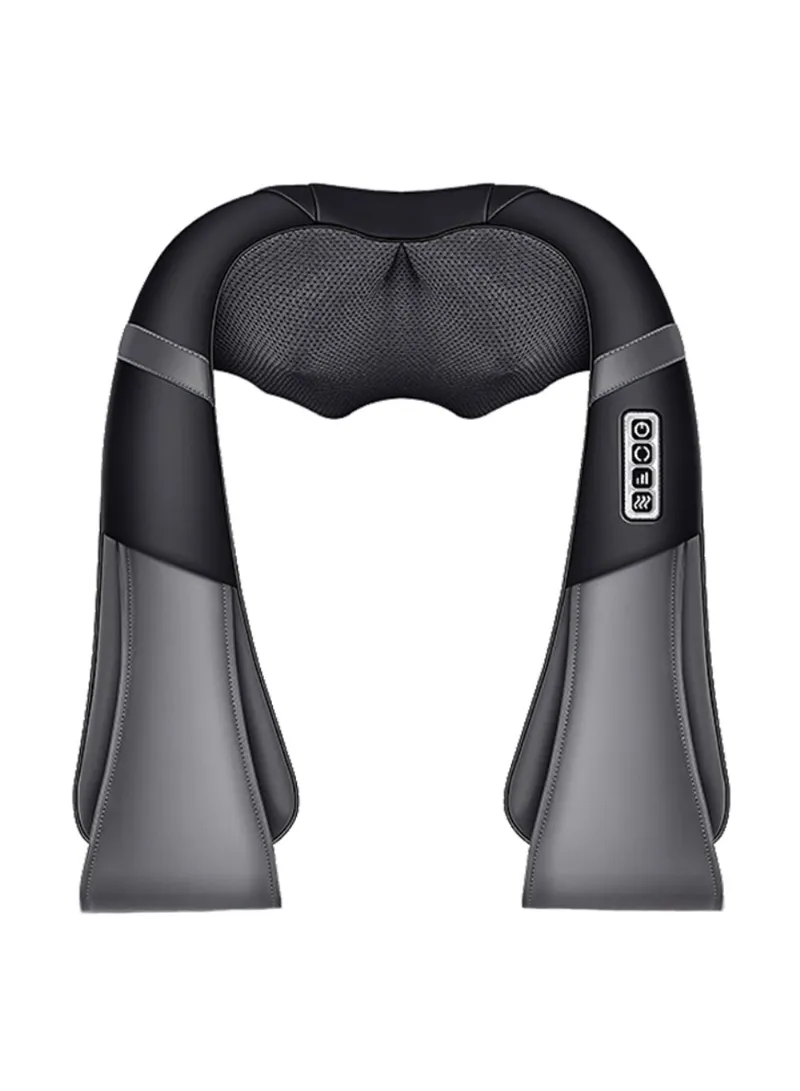 24W Plug-in Neck & Shoulder Massager, 3 Gears Adjustable Full Body Muscle Relief - Black & Grey