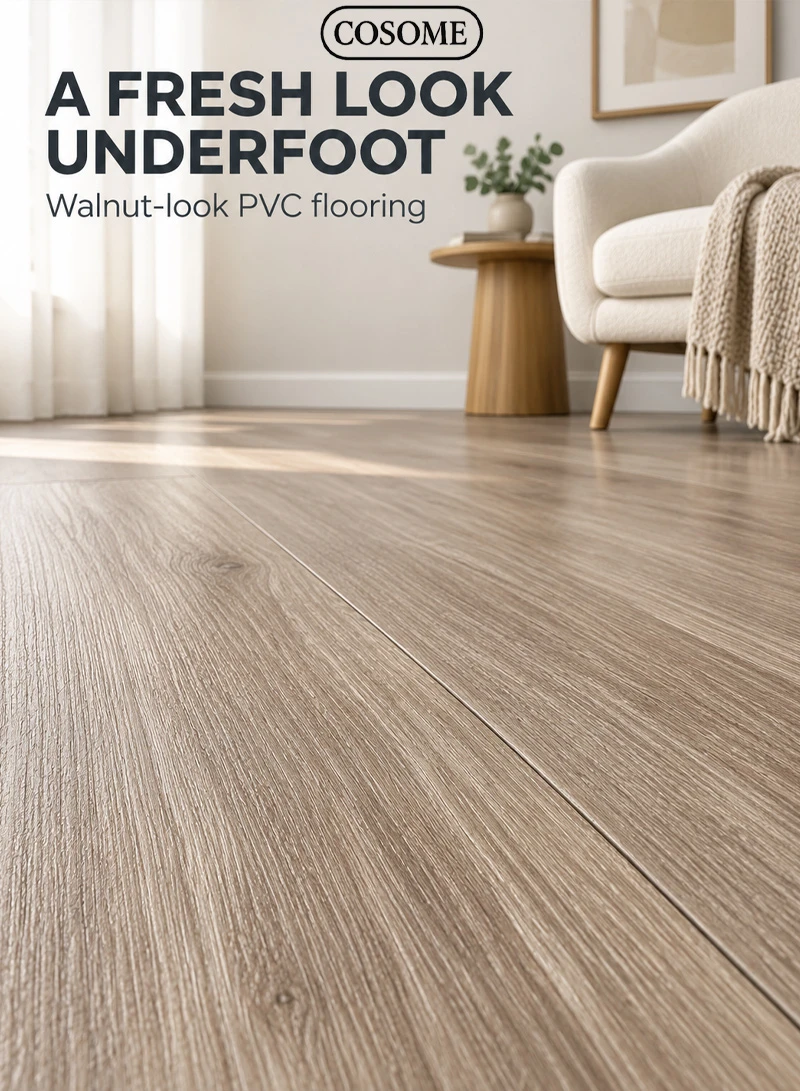 36-Piece Easy To Install Self-Adhesive PVC Vinyl Floor Tiles Set 68018 -Walnut β photo 8