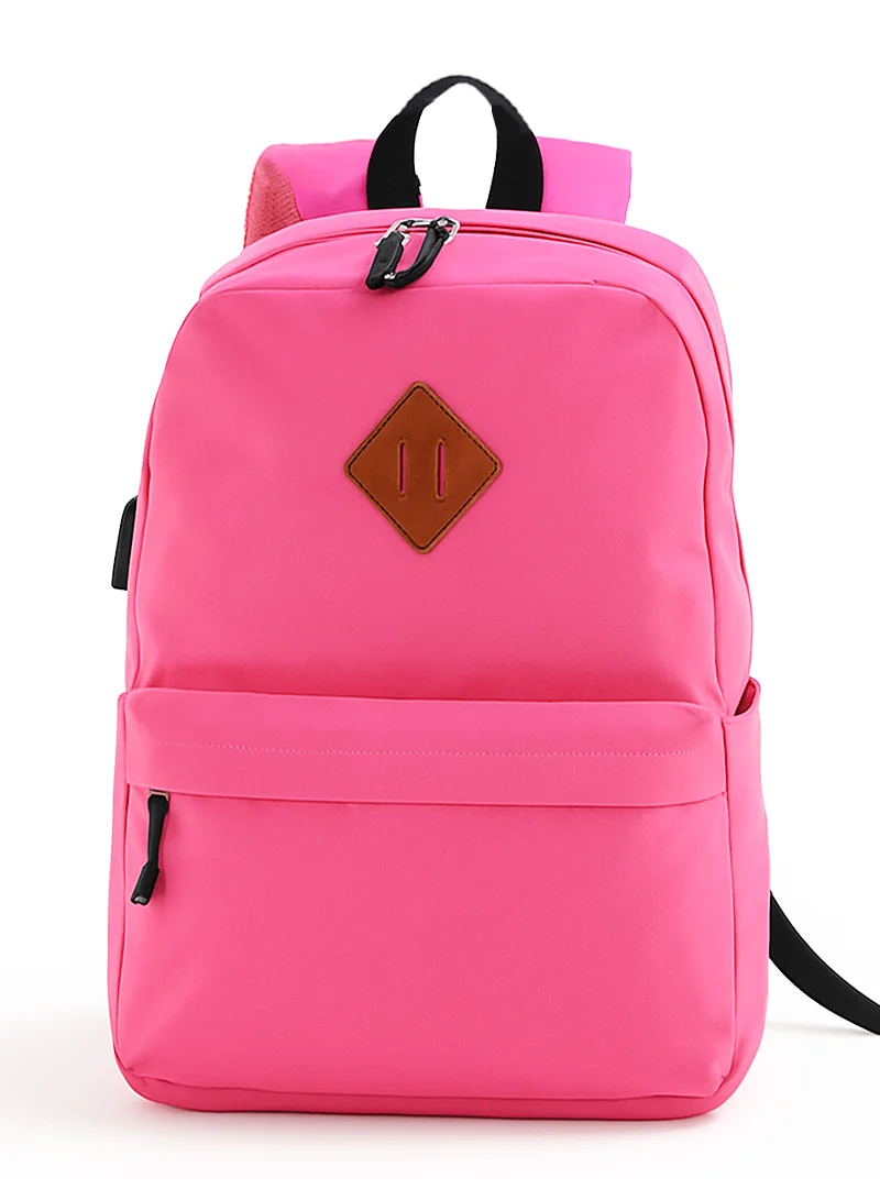 14" Polyester Backpack School With USB Charging Port